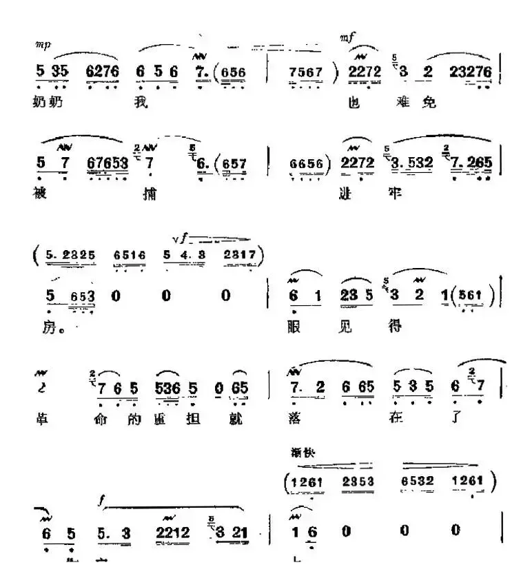 革命现代京剧《红灯记》主要唱段：学你爹心红胆壮志如钢（第五场 李奶奶唱段）