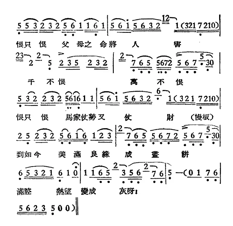 [越剧曲调]楼台会（之三）