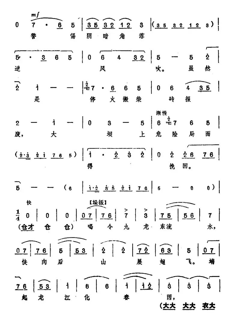 《龙江颂》主要唱段选编——端起龙江化春雨 第四场 江水英与群众唱 （唱腔设计：河南省豫剧团）